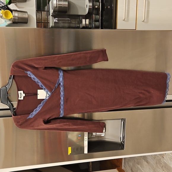 💕ROUJE💕 Morgane Uni Dress ~ Prune EU 36 NWT - Picture 7 of 14